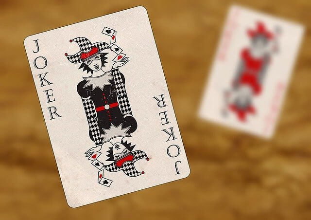 card, joker in focus
