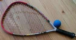 racquetball racquet and ball