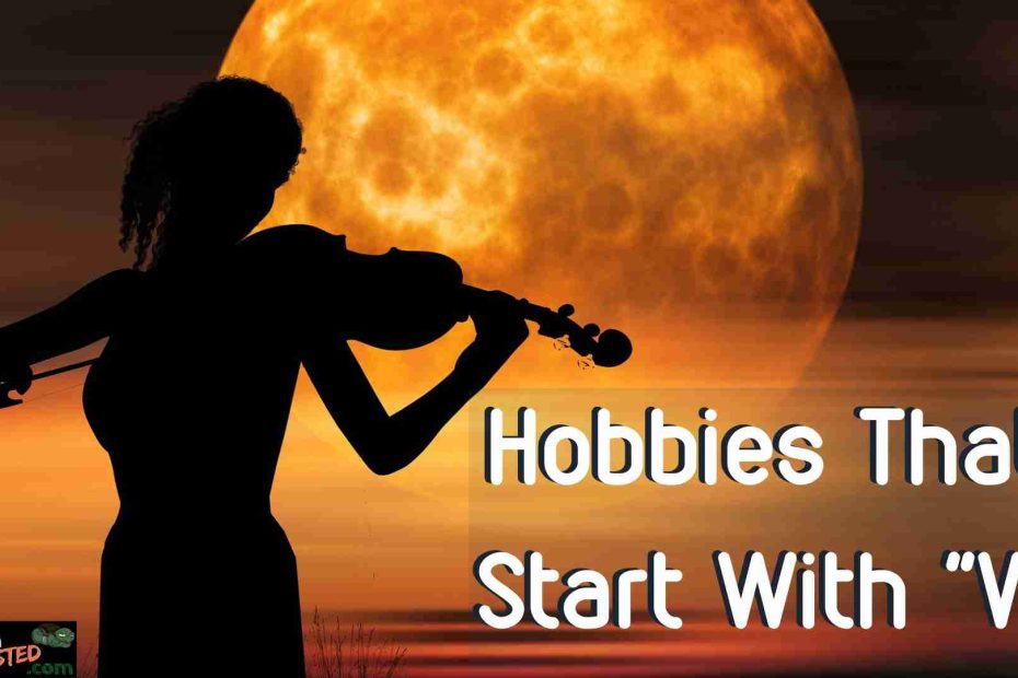 Hobbies that Start with V, woman playing violin in front of moon