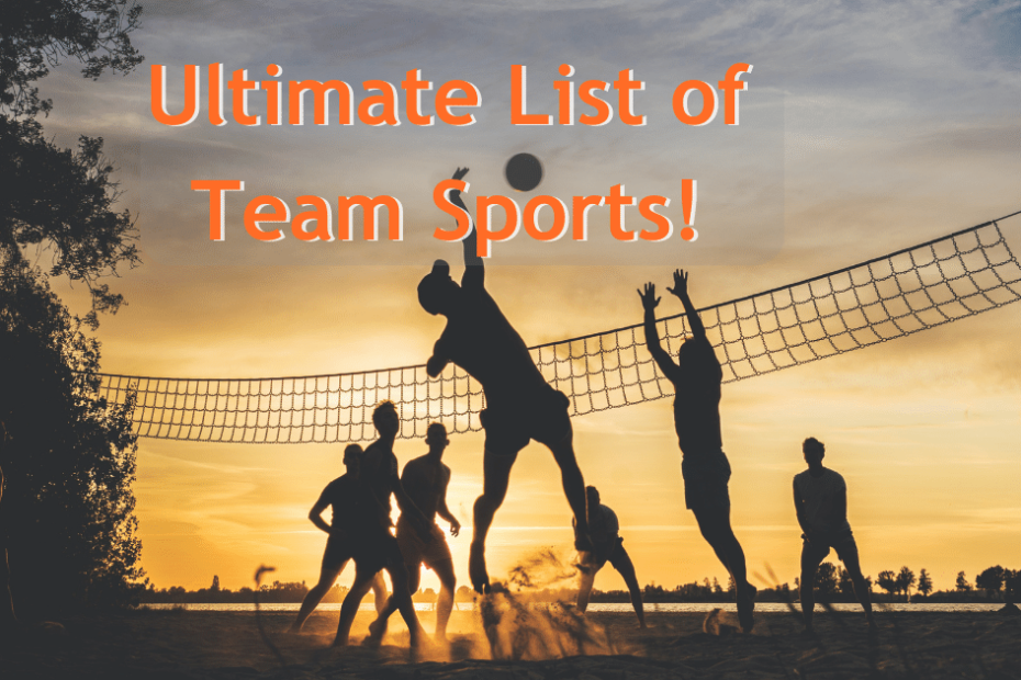 "Ultimate List of sports", people playing volleyball with net, dusk