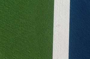 tennis court, blue, green, white line