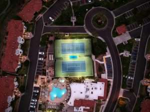 sky view of 2 courts