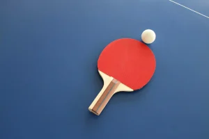 tennis table racquet and ball