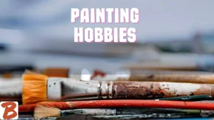 "painting hobbies", used paint brushes laying down